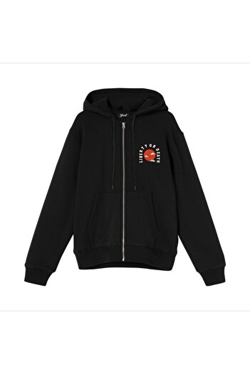 Shout Oversize Liberty Or Death Oldschool Unisex Zip Up Hoodie