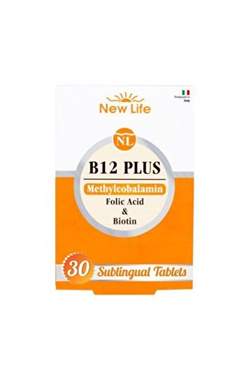 New Life B12 Plus 30 Under Tongue Tablets - Methylcobalamin Vitamin B12, Folic Acid and Biotin
