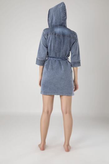 Nuşa Women's Blue Jeans Dressing Gown Bathrobe