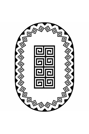 Resmiro Geometric Oval Patterned Digital Printed Hrc395 Model Carpet Cover