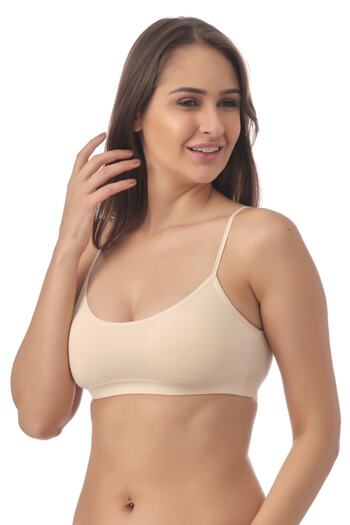 Doce Cravo Women's Skin Combed Cotton Padded Thin Strap Bustier11601815