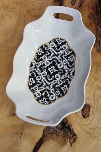 SERAMİKCİ Black Spiral Gondola Plate