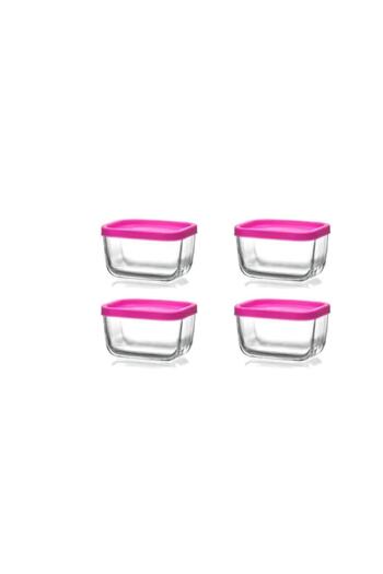 LAV Storage Container Glass Breakfast Set of 4 - Storage Set 270 Cc
