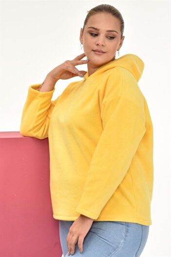Seamoda Fleece Fabric Hooded Sweat-yellow