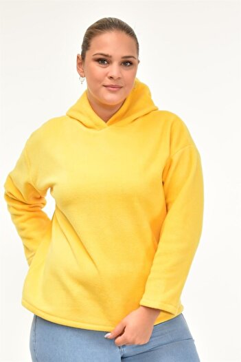 Seamoda Fleece Fabric Hooded Sweat-yellow
