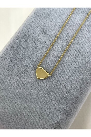 denizden silver Gümüş Minimal Kalp Kolye