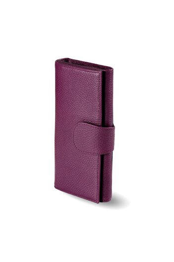 OttoAngelino Angelino Genuine Leather Zippered Envelope Wallet Phone Compatible Slots OT331