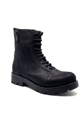 Piarmoni Leather Glitter Black Girl's Boots