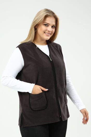 Kardelen Butik Ümraniye Women's Gray Fleece Vest