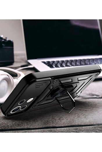 Fibaks Xiaomi Mi 11 Lite Case Military Armor Ring Case with Ring Stand Tank Protection Armor Silicone Vega Cap
