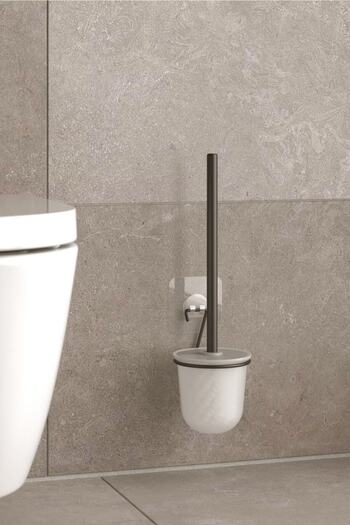 Teknotel Adhesive Stainless Toilet Brush Matte Black St195