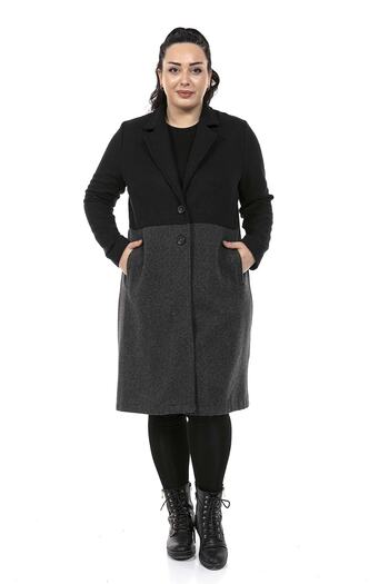 DISENTIS MODEST Large Size Flannel Pocket Buttoned Unlined Black Anthracite Jacket