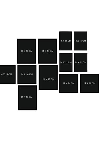 NT Handmade 12 Parça Ahşap Tablo Seti Black Is My Happy Color Salon Otuma Yatak Odası Için Duvar Dekoru 90x75cm