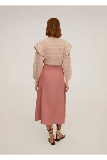 MANGO Woman Γυναικεία Ροζ Μοντάλ Φούστα67067664