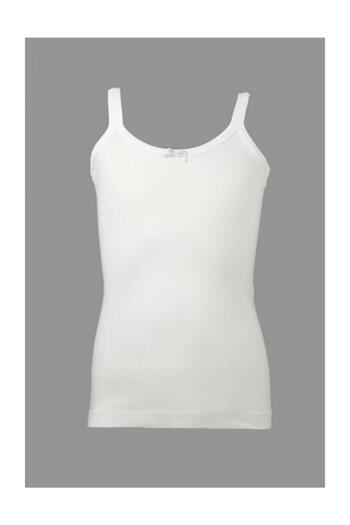 Çift Kaplan Girl's White Undershirt with Rope Strap 506