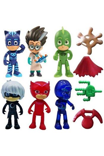 CAN OYUNCAK Pj Masks 10-Piece Pijamaskeliler Figure Toy Set