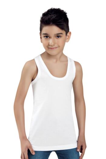 Tutku 3 Pieces of White Color Ribbed Children's Undershirt