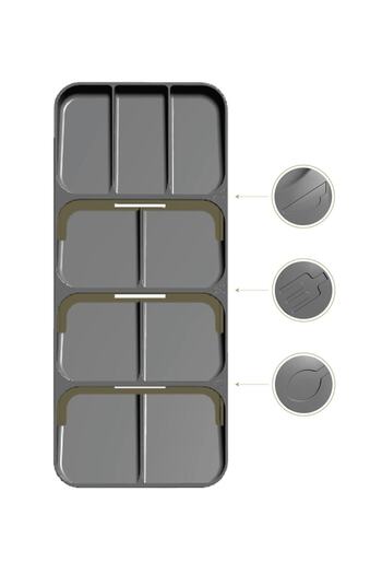 Tedarikcenter Λευκό Συρτάρι Organizer με 9 θήκες - Εσωτερική θήκη για κουτάλια