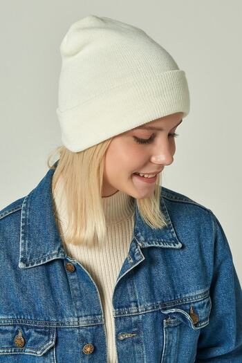 EKstore Unisex Ecru Beret Basic