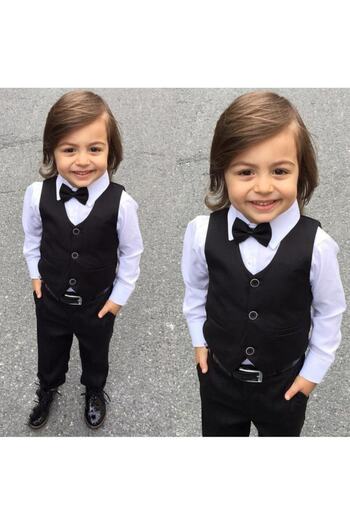 Terry Boy's Black Vest 4 Piece Suit