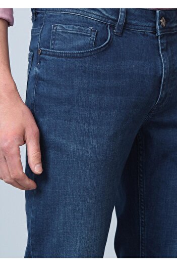 Digital Jeans Lacivert Klasik Fit Büyük Beden Yüksek Bel Boru Paça Erkek Kot Pantolon