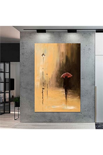 Sebenta Dev Boyut Dekoratif Tasarım Yalnız Kadın Kanvas Tablo (80cm X 120cm)