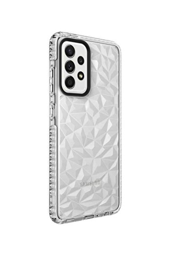 Molly 3D Transparent Prism Silicone Case with White Color on the Edges for Samsung Galaxy A72
