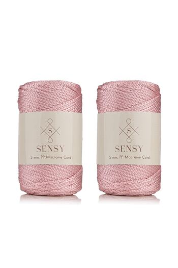 SENSY Premium Polyester Macrame Rope 5 mm Pp Cord Set of 2 Pink, Jumbo Rope, Macrame, Charger, Bag Rope