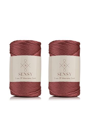 SENSY Premium Polyester Macrame Thread 5 Mm Pp Cord Set of 2 Dusty Rose, Jumbo Thread, Macrame, Cupboard, Bag Thread