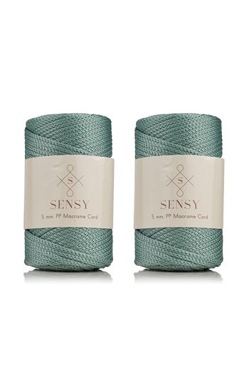SENSY Ață de macrame din poliester premium 5 mm Snur PP Set de 2 ceai de insulă, frânghie Jumbo, macrame, supla, frânghie de geantă
