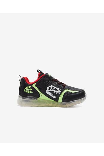 SKECHERS Illumi-Brights-Dino-Glow Little Boy Black Lighted Sports Shoes - 401521N Bklm