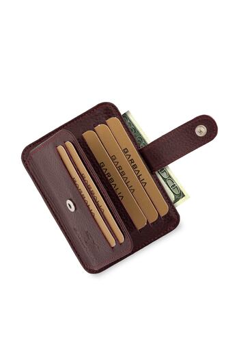 Garbalia Burgundy Shelby Genuine Leather Card Holder Wallet
