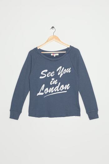 Koton Women's Blue Sweatshirt 5YAL11628JK