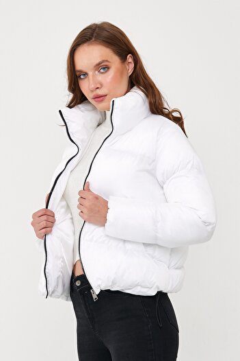 DYNAMO Γυναικείο λευκό μπουφάν Oversize