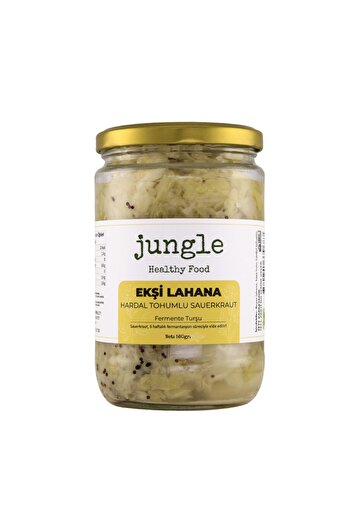 Jungle Hardal Tohumlu Sauerkraut Ekşi Lahana 580 gr - Cam Kavanoz