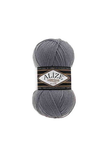Alize Superlana Classic Hand Knitting Yarn Μαλλί Κωδικός χρώματος: 87-γκρι κάρβουνο