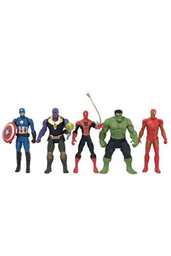AVENGERS Boxed Super Heroes 5-Piece Figure Set (CAPTAIN AMERICA, THANOS, SPIDERMAN, HULK, IRONMAN)