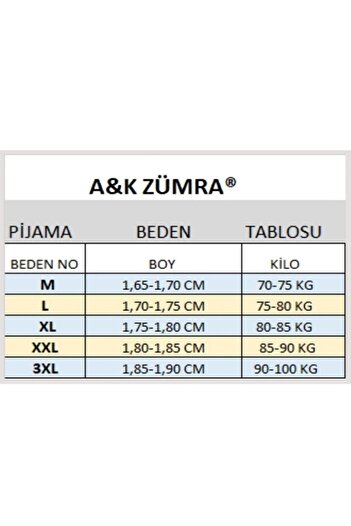A&K ZÜMRA Χτενές βαμβακερές χειμερινές ανδρικές πιτζάμες
