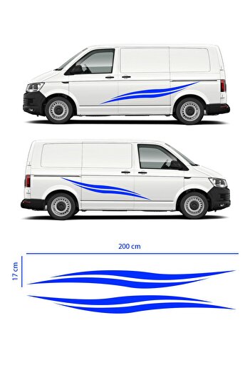 Dijitonline 2 buc - Autocolant pentru minibus - Vehicul comercial - Autocolant pentru bandă laterală - 200cm X 17 cm