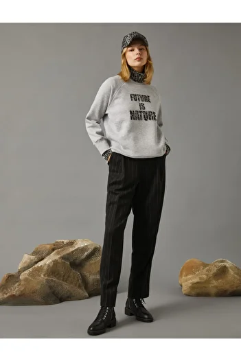 Koton Striped Pants Pleated