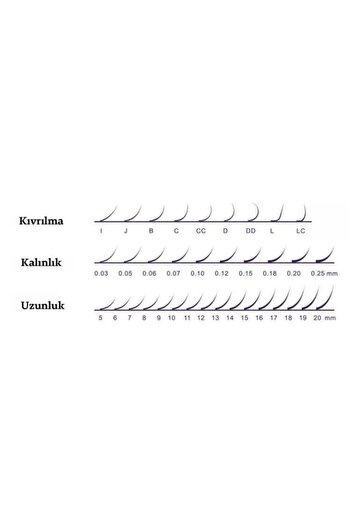 Banu Kozmetik Banu Professional Ipek Kirpik Premium Mink C-0.07 Mix 8-15mm