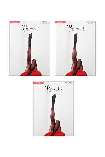 Penti Nostalgia Patterned 3-Pack Pantyhose Black