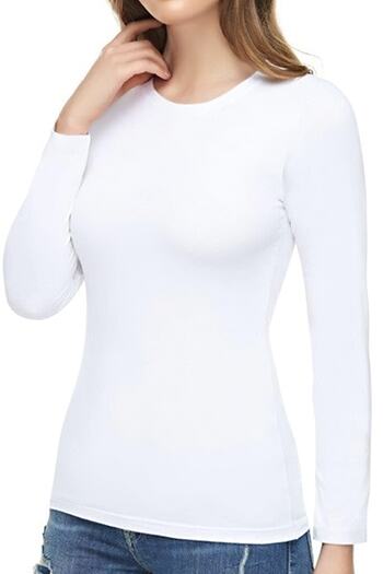 Tutku Elit Women's White Cotton Long Sleeve Bodysuit