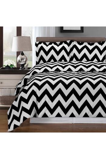 Mulberry Olympos Duvet Cover Set Double 200x220- Black White