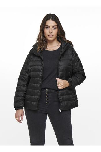 ONLY Cartahoe Quilted Hood Jacket Otw Hooded Long Sleeve Regular Fit Plain Black Women's Coat