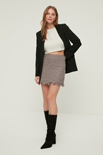 Trendyol Collection Lila Houndstooth szoknya TWOAW20ET0659