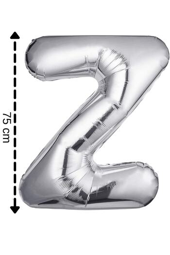 ELGALA Foil Balloon Letter Z Helium Balloon 32 Inch 75 Cm Silver Color