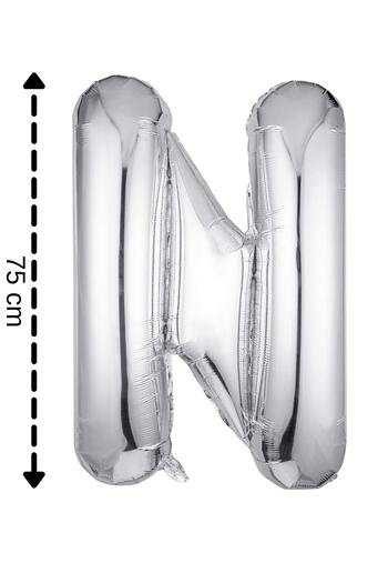 ELGALA Foil Balloon Letter N Helium Balloon 32 Inch 75 Cm Silver Color