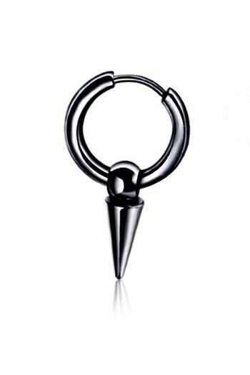 The Collection Unisex Black Spearhead Steel Earrings