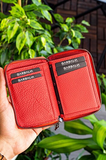 Garbalia Chain Genuine Leather Dusty Rose Unisex Card Holder Wallet